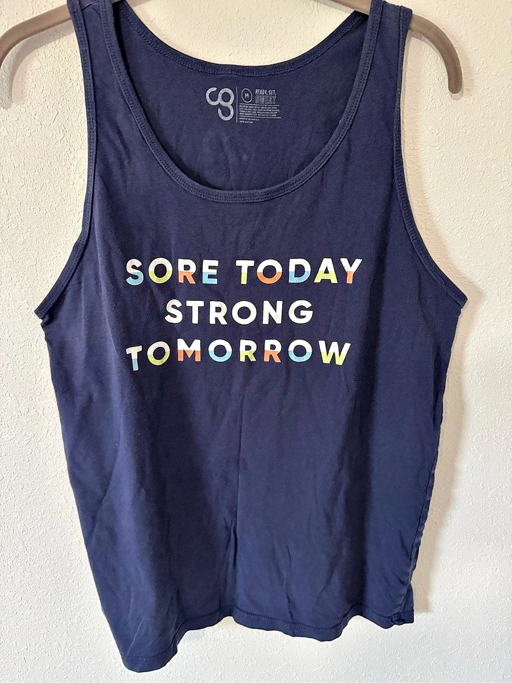 Outdoor Voices Ready Set Sweat Tank Athletic Tank in Blue Size Medium